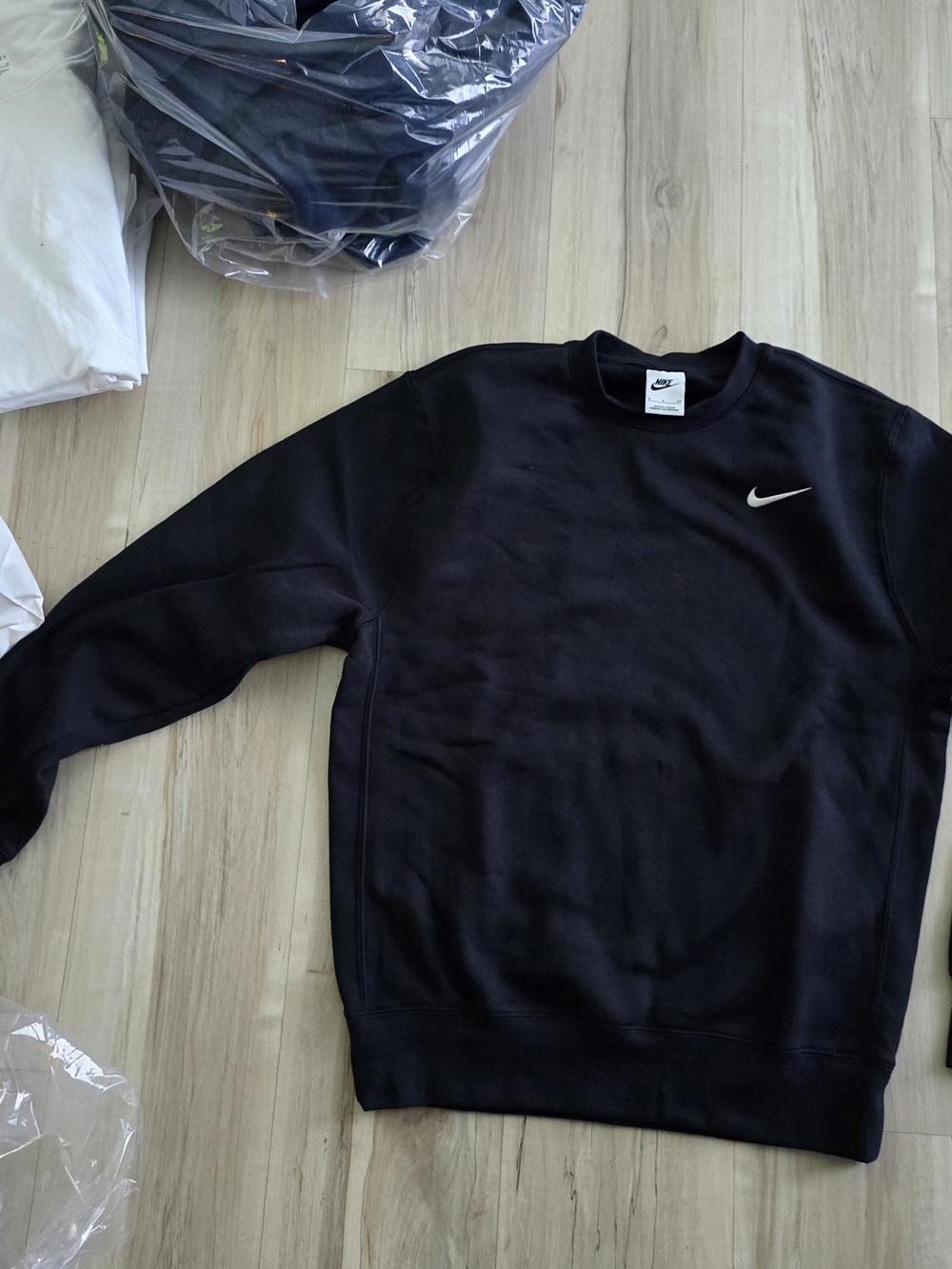 Nike Black Crewneck Sweatshirt with White Swoosh